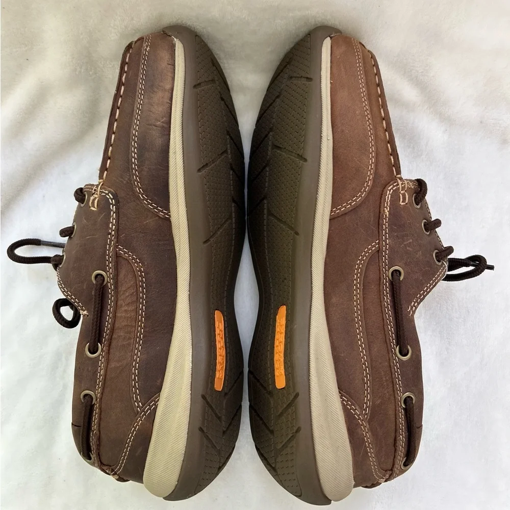 Rockport Works Sailing Club Brown Size 10.5 WIDE Boat Shoes Leather RK6736 NEW